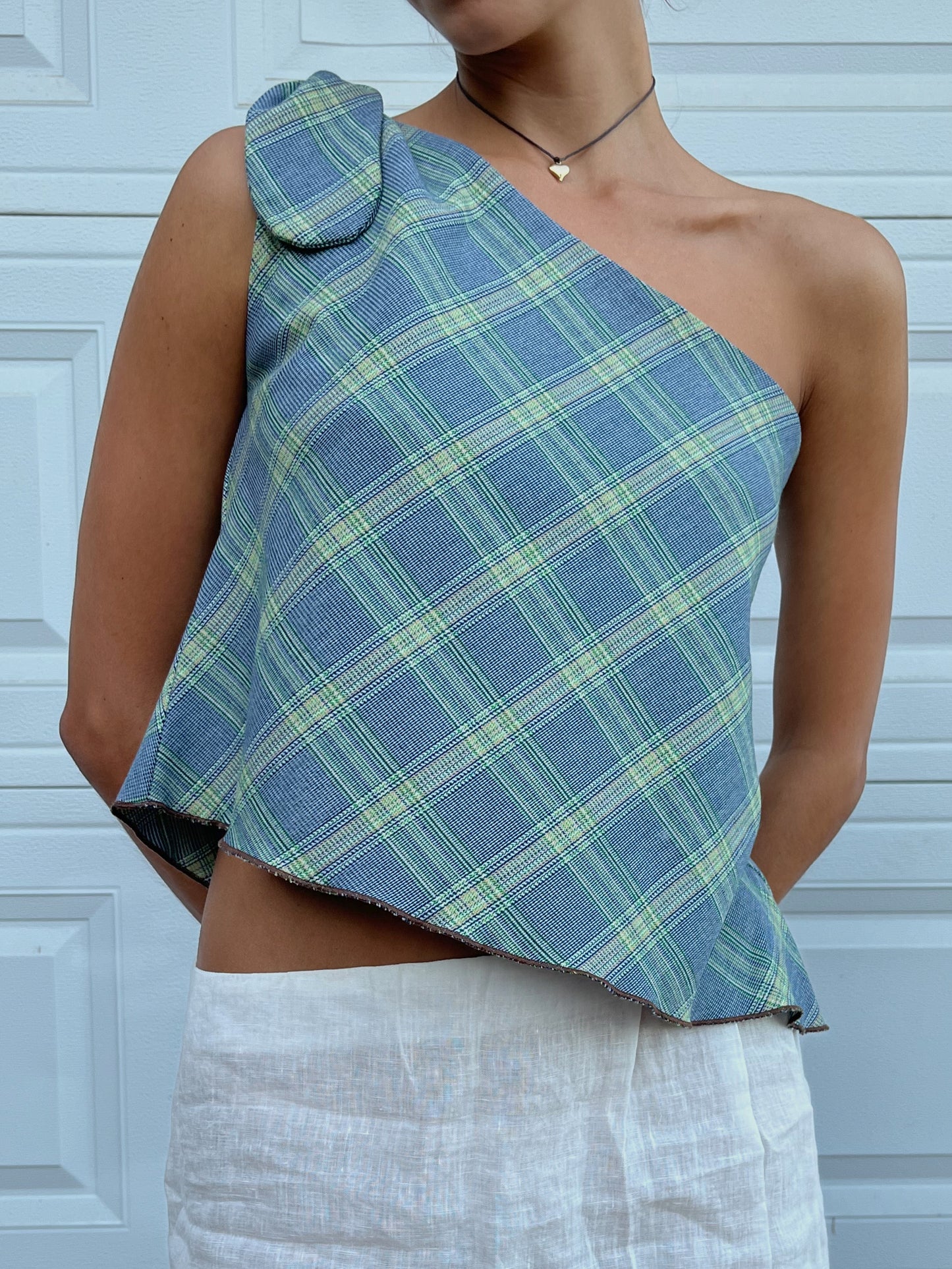 Plaid Single Knot Top